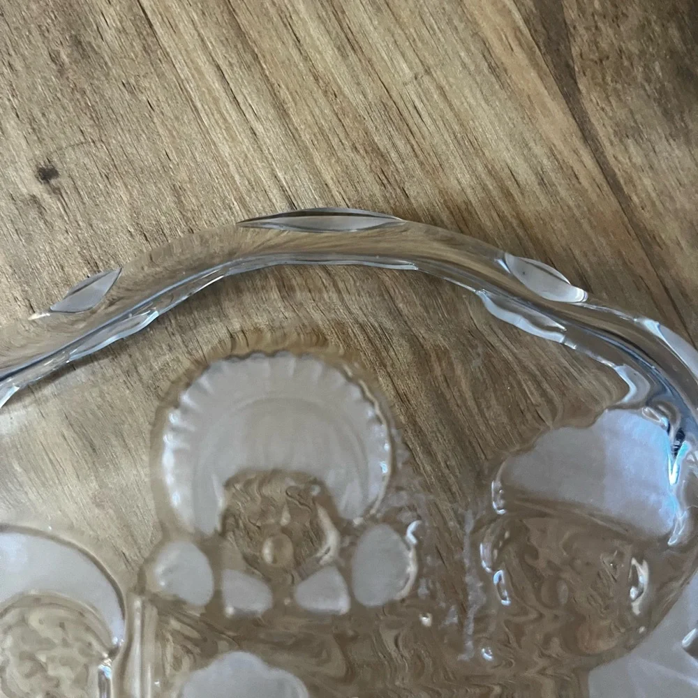 Vintage Mikasa Carolers Candy‎ Dish/ Nuts Frosted Glass (8in by 6in)